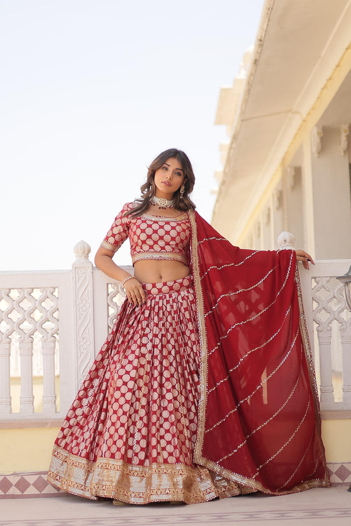 Tanisha Pure Dyable Viscose Jacquard Dhavani Set | Langa Voni | Half-Saree | Shoppers Trend