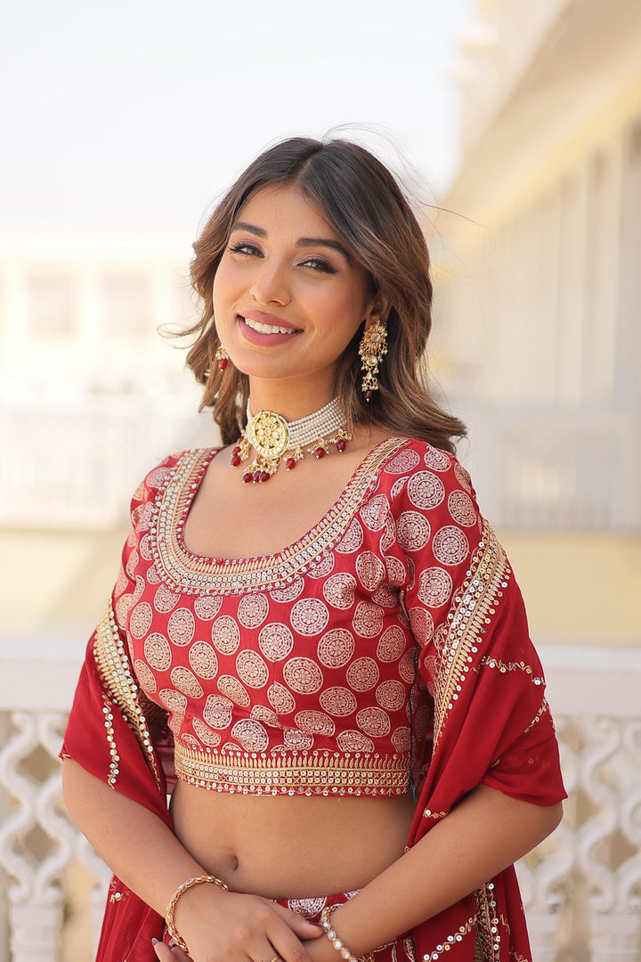 Tanisha Pure Dyable Viscose Jacquard Dhavani Set | Langa Voni | Half-Saree | Shoppers Trend