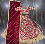Load image into Gallery viewer, Tanisha Pure Dyable Viscose Jacquard Dhavani Set | Langa Voni | Half-Saree | Shoppers Trend
