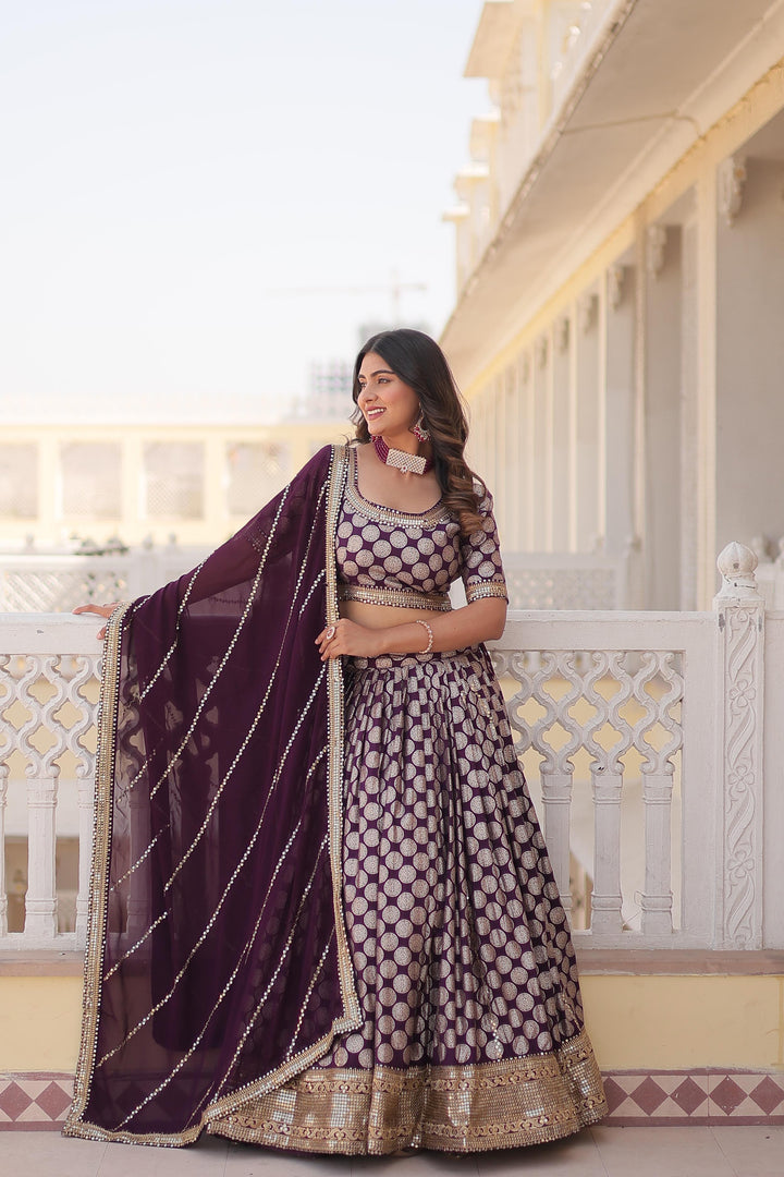 Tanisha Pure Dyable Viscose Jacquard Dhavani Set | Langa Voni | Half-Saree | Shoppers Trend