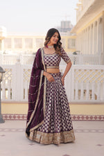 Load image into Gallery viewer, Tanisha Pure Dyable Viscose Jacquard Dhavani Set | Langa Voni | Half-Saree | Shoppers Trend
