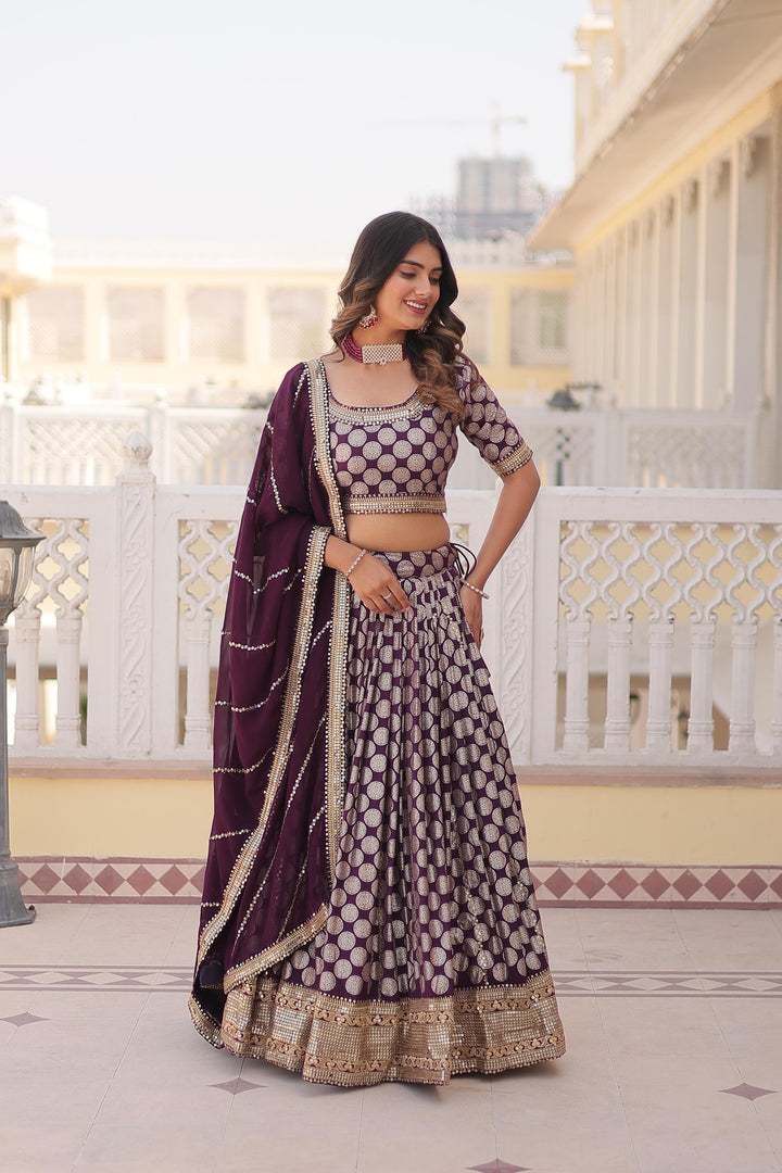 Tanisha Pure Dyable Viscose Jacquard Dhavani Set | Langa Voni | Half-Saree | Shoppers Trend