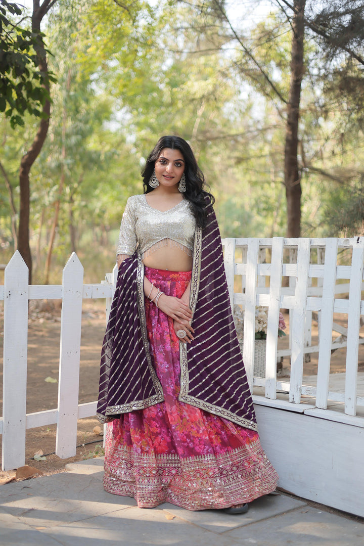 Seema Faux Georgette Dhavani Set / Half Saree / Langa voni | Shoppers Trend