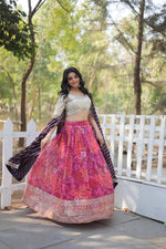 Load image into Gallery viewer, Seema Faux Georgette Dhavani Set / Half Saree / Langa voni | Shoppers Trend
