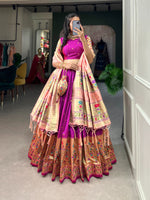 Load image into Gallery viewer, Kavita Jacquard Silk ( Paithani ) Dhavani Set / Half-Saree | Shoppers Trend

