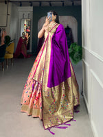 Load image into Gallery viewer, Kavita Jacquard Silk ( Paithani ) Dhavani Set / Half-Saree | Shoppers Trend
