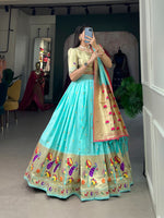Load image into Gallery viewer, Kavita Jacquard Silk ( Paithani ) Dhavani Set / Half-Saree | Shoppers Trend

