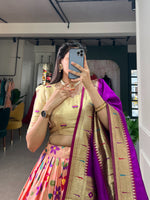 Load image into Gallery viewer, Kavita Jacquard Silk ( Paithani ) Dhavani Set / Half-Saree | Shoppers Trend
