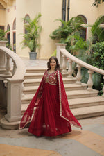 Load image into Gallery viewer, Sushila Faux Blooming Anarkali | Shoppers Trend
