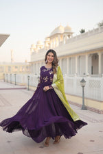 Load image into Gallery viewer, Devangi Faux Georgette Dark Rani Anarkali | Shoppers Trend
