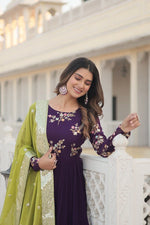 Load image into Gallery viewer, Devangi Faux Georgette Dark Rani Anarkali | Shoppers Trend
