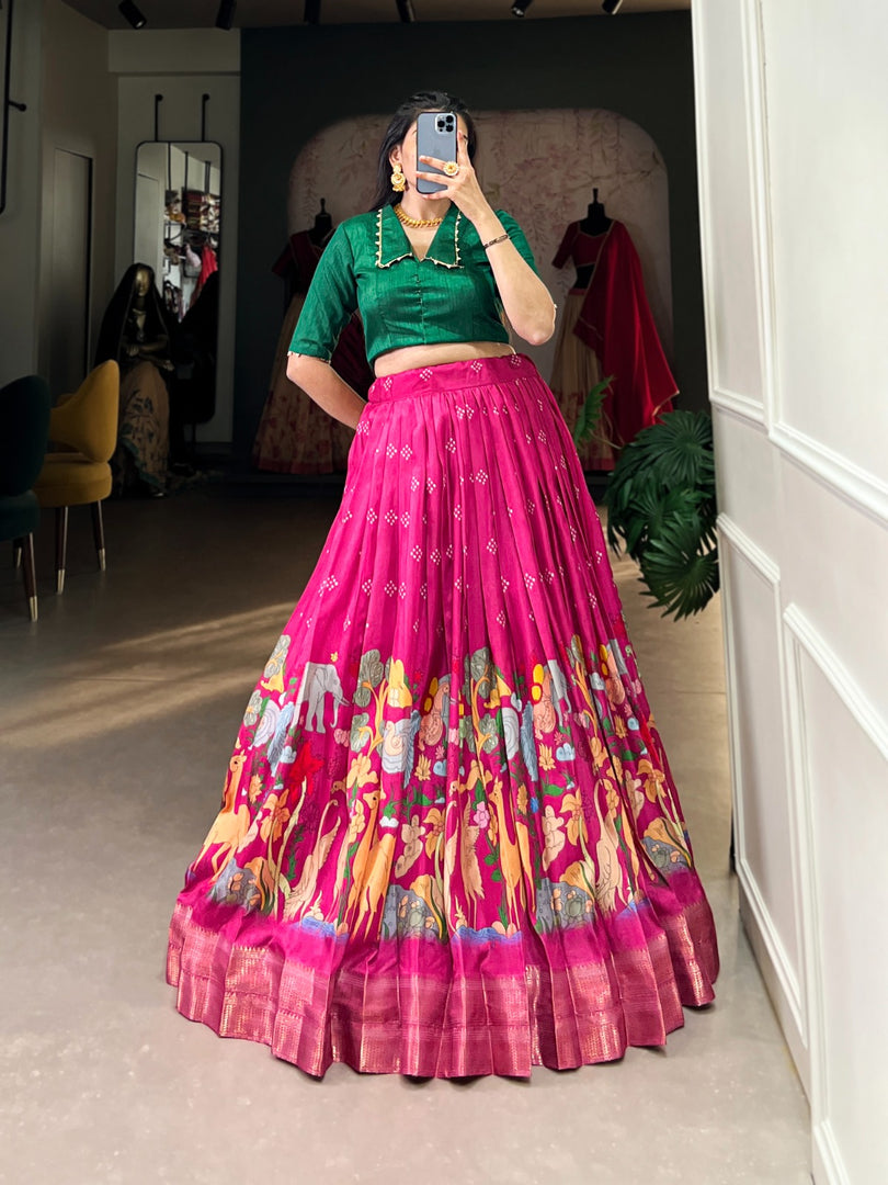 Krishna Dola Silk Dhavani Set / Half Saree / Langa Davani Set | Shoppers Trend