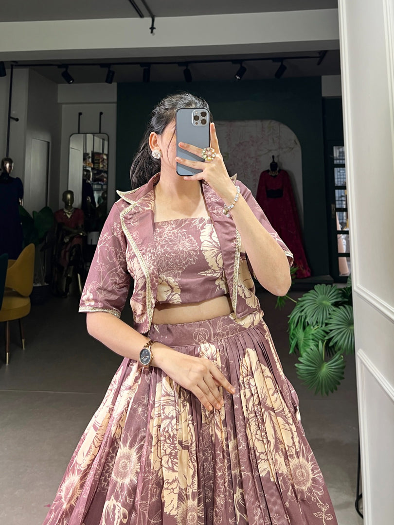 Jenika Tussar Silk Dhavani Set | Half-Saree | Shoppers Trend