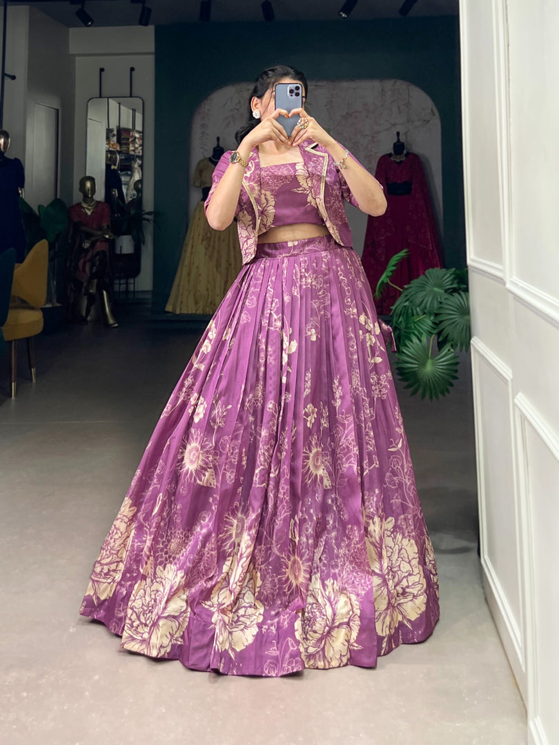 Jenika Tussar Silk Dhavani Set | Half-Saree | Shoppers Trend