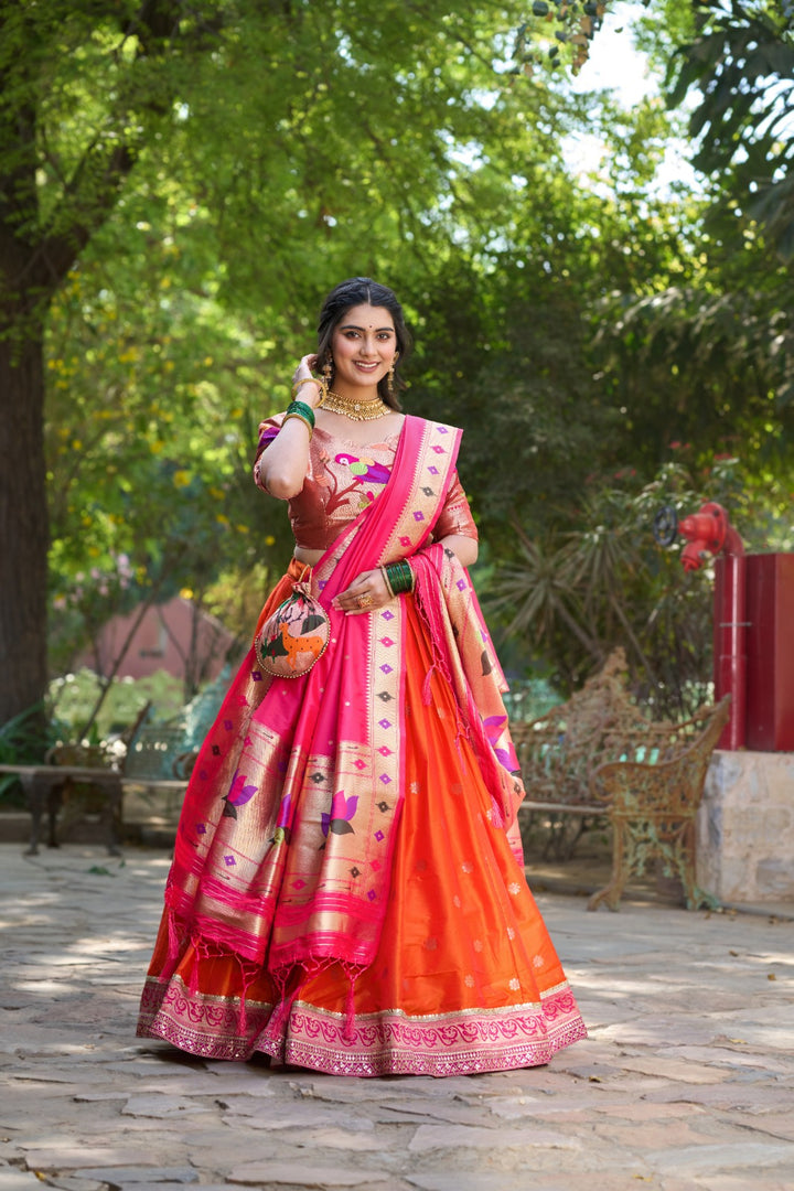 Hetvi Jacquard Silk Dhavani Set | Half-Saree | Shoppers Trend