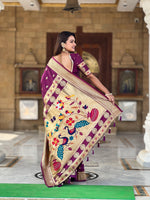 Load image into Gallery viewer, Komal Soft Paithani Silk Saree | Shoppers Trend
