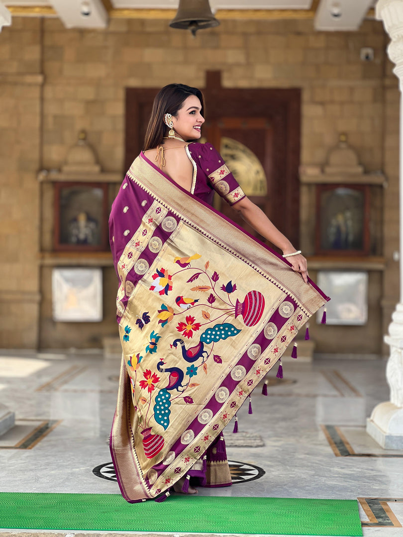 Komal Soft Paithani Silk Saree | Shoppers Trend