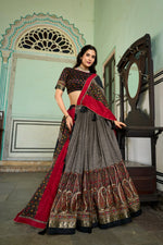 Load image into Gallery viewer, Fenisha Tussar Silk Dhavani Set | Half-Saree | Shoppers Trend
