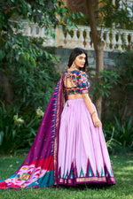 Load image into Gallery viewer, Fenisha Tussar Silk Dhavani Set | Half-Saree | Shoppers Trend
