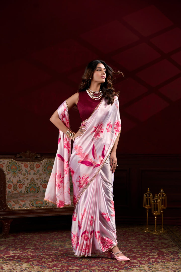 Ganga Satin Silk Saree | Shoppers Trend