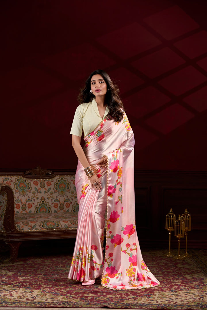 Ganga Satin Silk Saree | Shoppers Trend