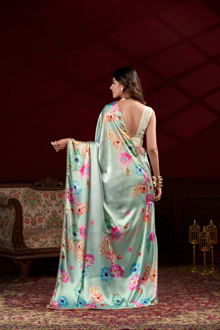 Ganga Satin Silk Saree | Shoppers Trend