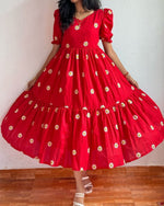 Load image into Gallery viewer, Payal Maska Cotton Red Dress | Shoppers Trend
