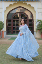 Load image into Gallery viewer, Meera Faux Georgette Anarkali | Shoppers Trend
