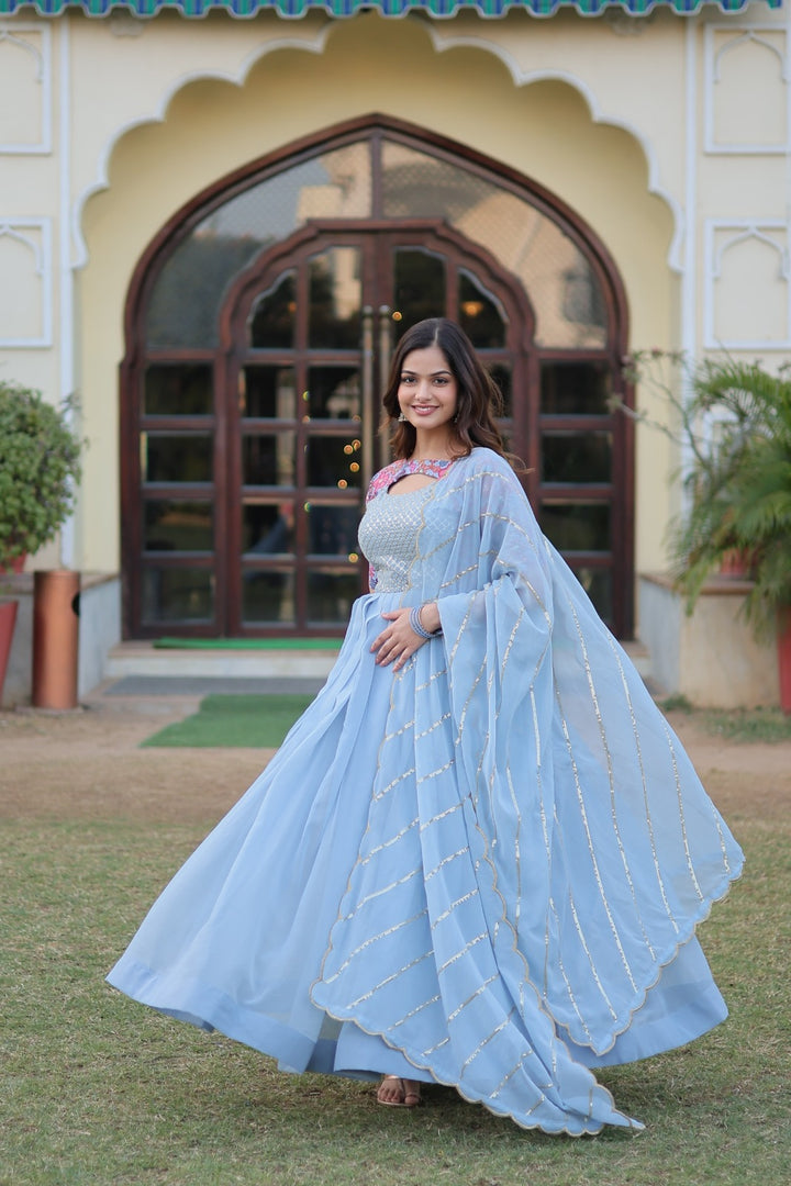 Meera Faux Georgette Anarkali | Shoppers Trend