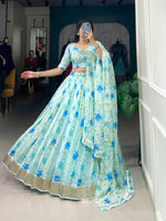 Load image into Gallery viewer, Janki Tabby Silk Dhavani Set | Half-Saree | Shoppers Trend
