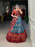 Load image into Gallery viewer, Krisha Tussar Silk Dhavani Set | Half-Saree | Shoppers Trend
