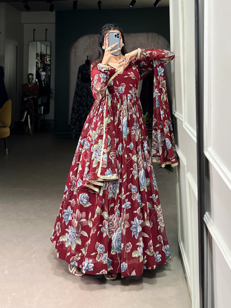 Snehal Marbel Anarkali For Weddings Special | Shoppers Trend