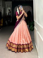 Load image into Gallery viewer, Vanita Zari Chex Davani Set / Langa Davani / Half Sarees | Shoppers Trend
