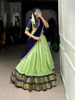 Load image into Gallery viewer, Vanita Zari Chex Davani Set / Langa Davani / Half Sarees | Shoppers Trend
