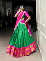 Load image into Gallery viewer, Vanita Zari Chex Davani Set / Langa Davani / Half Sarees | Shoppers Trend
