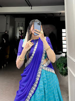 Load image into Gallery viewer, Vanita Zari Chex Davani Set / Langa Davani / Half Sarees | Shoppers Trend

