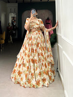 Load image into Gallery viewer, Krinika Georgette Cream Dhavani Set | Langa Davani Set | Shoppers Trend
