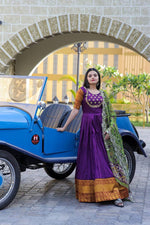 Load image into Gallery viewer, Karuna Silk With Jacquard Weaving Anarkali | Shoppers Trend
