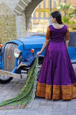 Load image into Gallery viewer, Karuna Silk With Jacquard Weaving Anarkali | Shoppers Trend
