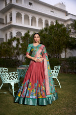 Load image into Gallery viewer, Kina Dola Silk Dhavani Set | Langa Voni | Shoppers Trend
