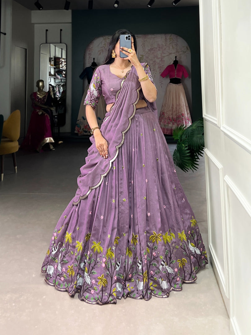 Priya Vichitra Simmer Gajari Dhavani Set | Langa Davani Set | Half-Saree | Shoppers Trend