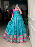 Load image into Gallery viewer, Pooja Jacquard Silk Gown | Shoppers Trend
