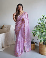 Load image into Gallery viewer, Bina Heavy Organza Silk Saree | Shoppers Trend
