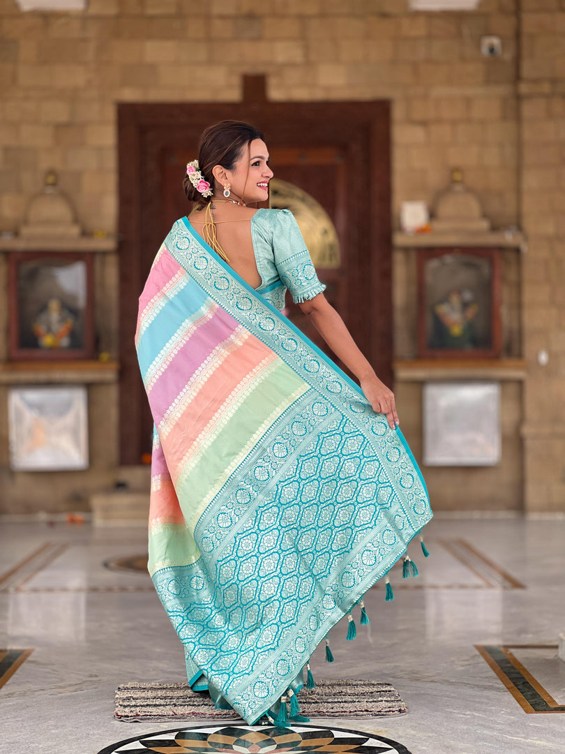 Jinika Pure Banarasi Silk Saree For Wedding | Shoppers Trend
