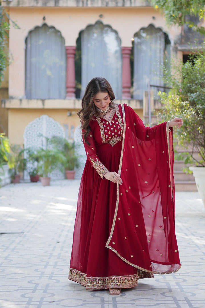 Mayuri Faux Blooming Georgette Anarkali | Shoppers Trend