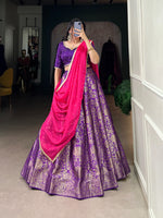 Load image into Gallery viewer, Tanisha Jacquard Silk Dhavani Set | Half-Saree | Shoppers Trend
