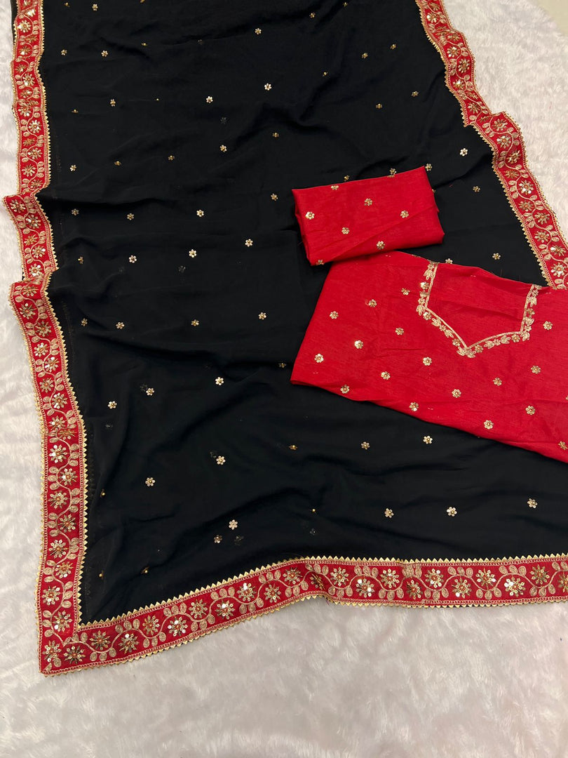 Priyanka Heavy Georgette  Saree | Shoppers Trend