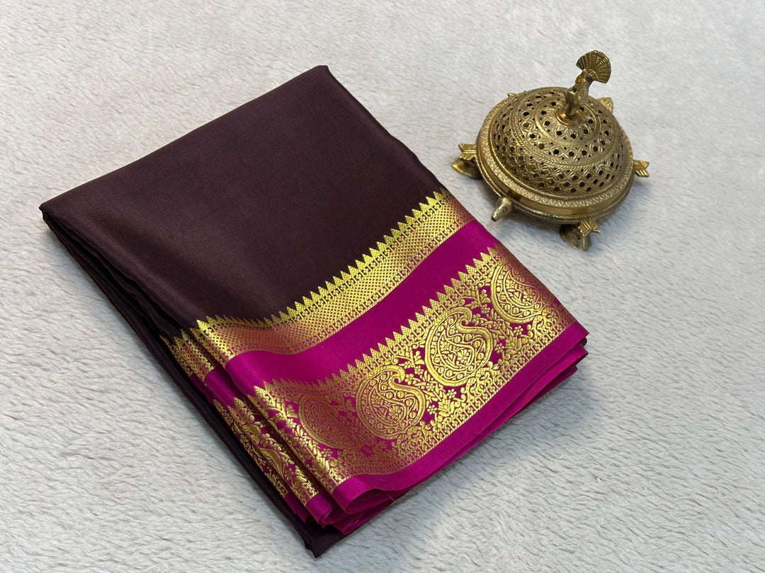 Kemi Pure Semi Crepe Mysore Silk Saree | Shoppers Trend