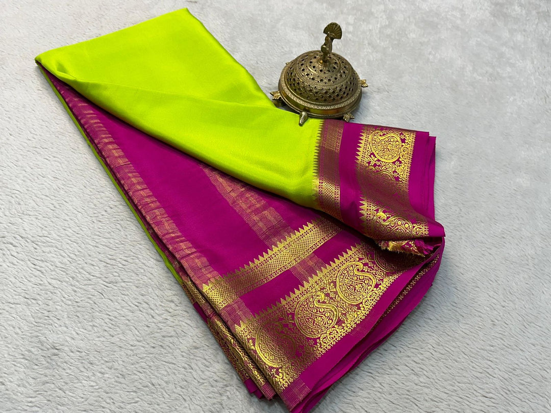 Kemi Pure Semi Crepe Mysore Silk Saree | Shoppers Trend