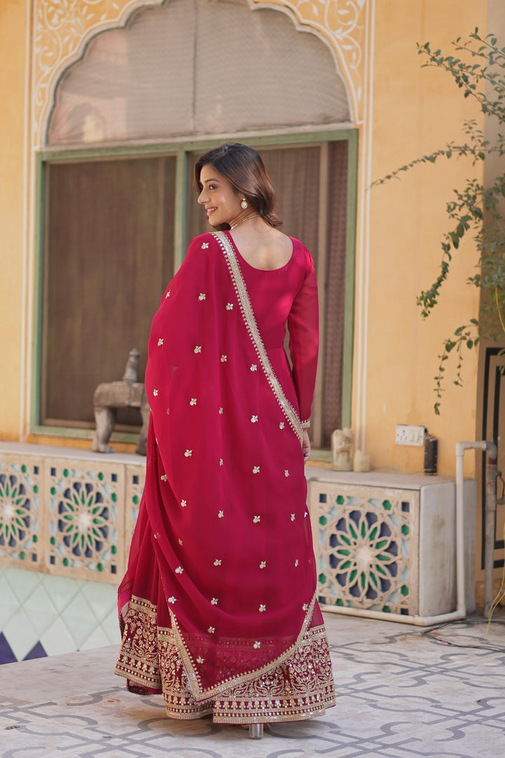 Minaxi Faux Blooming Georgette Anarkali | Shoppers Trend